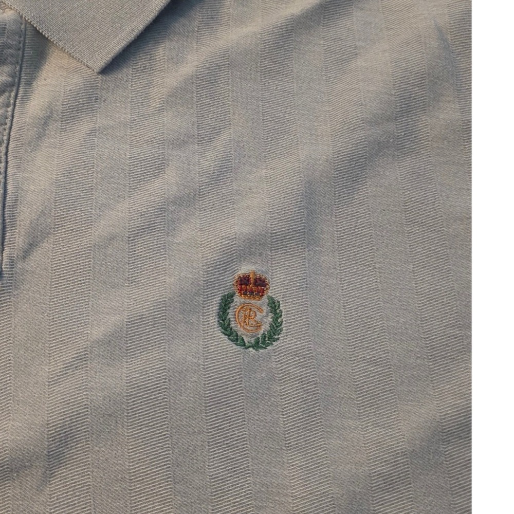 Chaps Ralph Lauren Men's Size L Gray Striped Polo Shirt Collared Casual - Picture 3 of 3